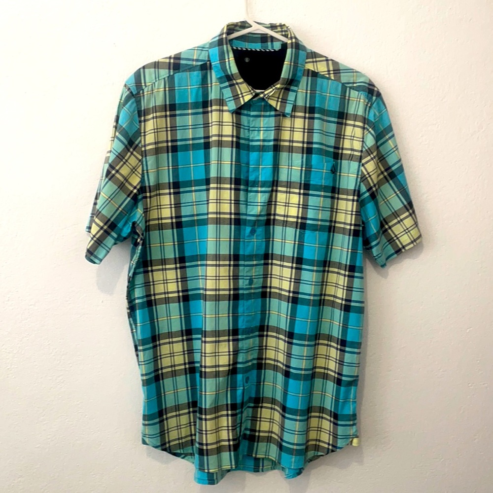 Volcom Plaid Casual Button Shirt Mens Medium
